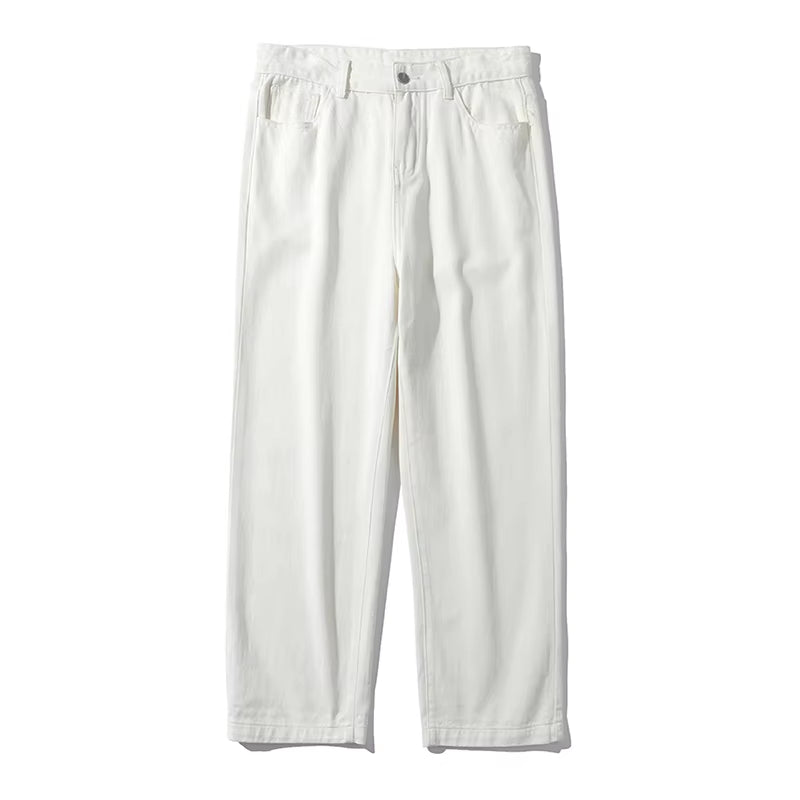 Baggy Jeans Men Fashion Casual Wide Leg Jeans Men Oversized Streetwear Hip-Hop Loose Straight Jeans Mens White Denim Trousers